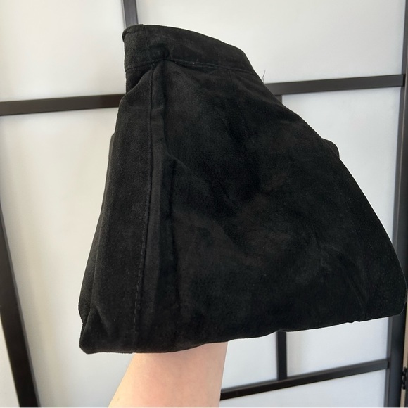 [XS/S] Vintage 100% Real Suede Black Midi Length Pencil Skirt Stunning - Picture 10 of 16